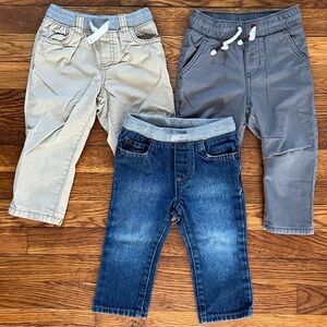Mixed Brand Toddler Boys Jeans & Khaki Pants Lot of 3 Size 18M EUC